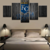 Kansas City Royals Baseball Barn Wood - Sport 5 Panel Canvas Art Wall Decor