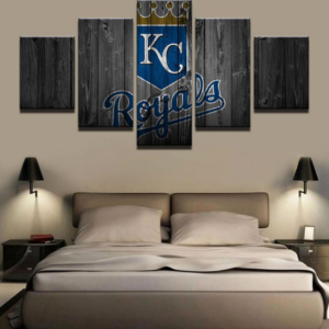 Kansas City Royals Baseball Barn Wood - Sport 5 Panel Canvas Art Wall Decor