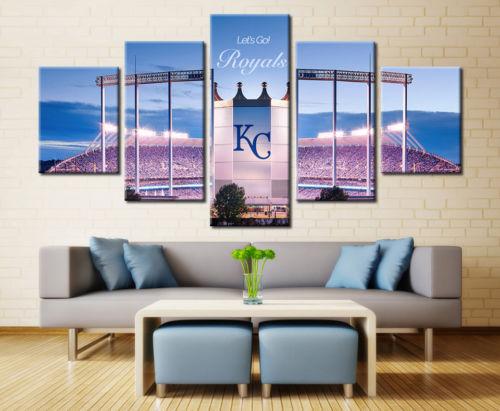 Kansas City Royals Baseball - Sport 5 Panel Canvas Art Wall Decor Kansas City Royals Baseball - Sport 5 Panel Canvas Art Wall Decor
