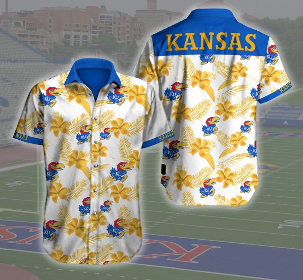 Kansas Jayhawks Basketball Hawaiian Shirt Summer Button Up Kansas Jayhawks Basketball Hawaiian Shirt Summer Button Up