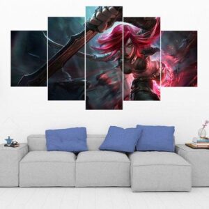 Katarina - League Of Legends - Gaming 5 Panel Canvas Art Wall Decor