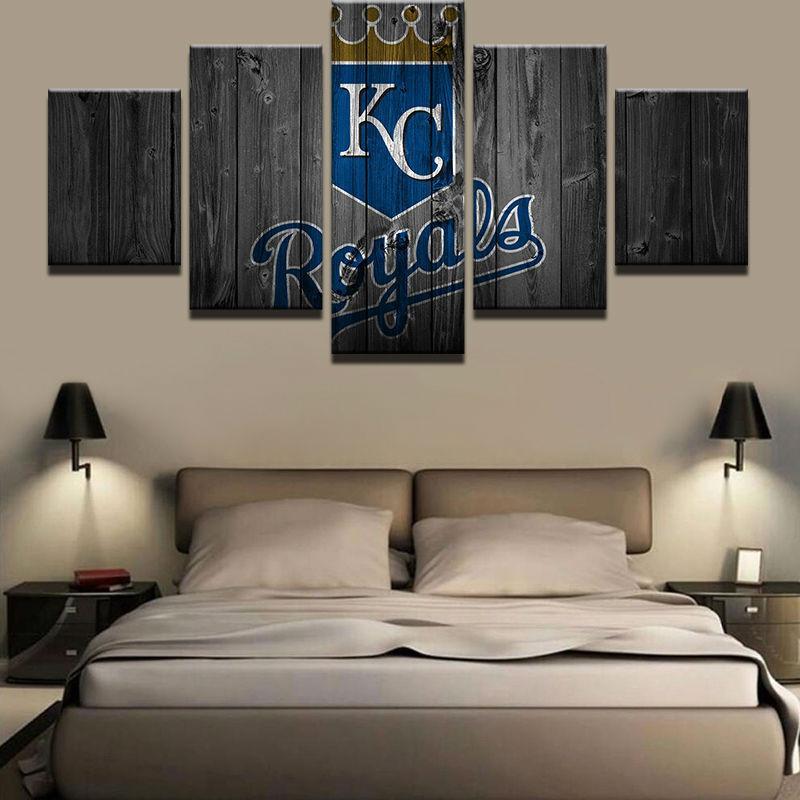 Kc Royals Wood - Sport 5 Panel Canvas Art Wall Decor Kc Royals Wood - Sport 5 Panel Canvas Art Wall Decor
