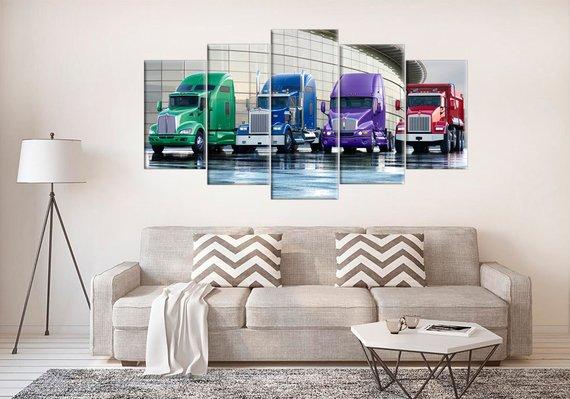 Kenworth Truck Stretched - Automative 5 Panel Canvas Art Wall Decor Kenworth Truck Stretched - Automative 5 Panel Canvas Art Wall Decor