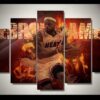 King Lebron James Cavaliers - Famous Person 5 Panel Canvas Art Wall Decor