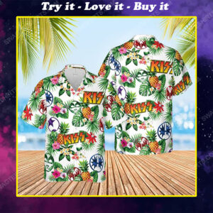 Kiss American Rock Band Summer Vacation Hawaiian Shirt