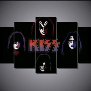 Kiss Music Punk Rock - Music 5 Panel Canvas Art Wall Decor