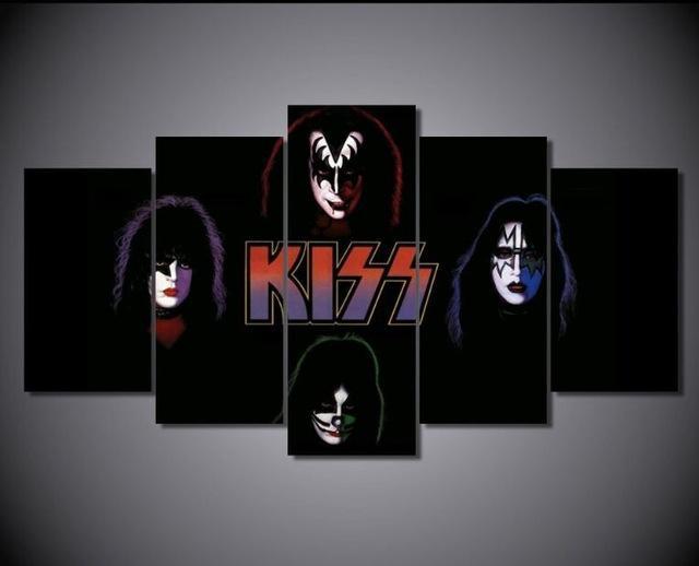 Kiss Music Punk Rock - Music 5 Panel Canvas Art Wall Decor Kiss Music Punk Rock - Music 5 Panel Canvas Art Wall Decor