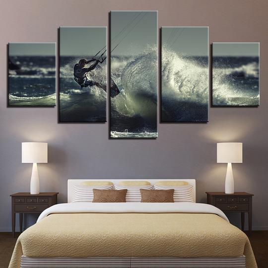 Kite Surfing - Sport 5 Panel Canvas Art Wall Decor Kite Surfing - Sport 5 Panel Canvas Art Wall Decor
