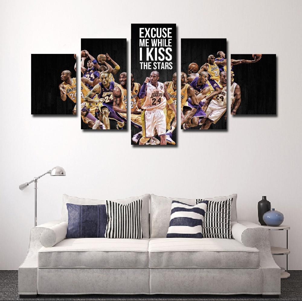 Kobe Bryant Star - Sport 5 Panel Canvas Art Wall Decor Kobe Bryant Star - Sport 5 Panel Canvas Art Wall Decor