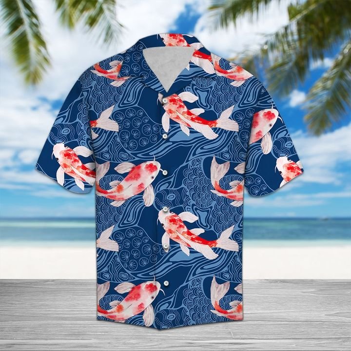 Koi Waves Hawaiian Shirt Summer Button Up Koi Waves Hawaiian Shirt Summer Button Up
