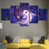 Koi Yin Yang Fish Avatar - Abstract 5 Panel Canvas Art Wall Decor