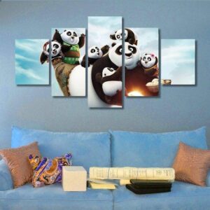 Kung Fu Panda -Anime 5 Panel Canvas Art Wall Decor