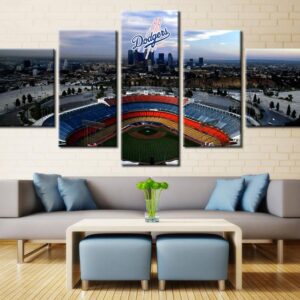 La Dodgers Stadium Baseball - Sport 5 Panel Canvas Art Wall Decor