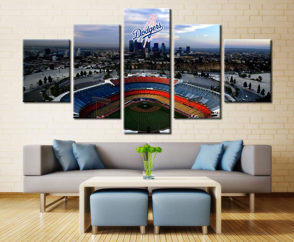 La Dodgers Stadium Baseball - Sport 5 Panel Canvas Art Wall Decor La Dodgers Stadium Baseball - Sport 5 Panel Canvas Art Wall Decor