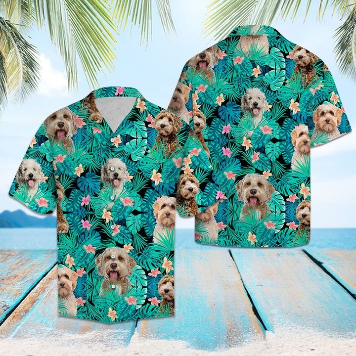 Labradoodle Tropical Hawaiian Shirt Summer Button Up Labradoodle Tropical Hawaiian Shirt Summer Button Up