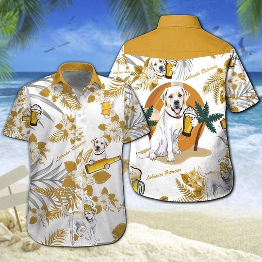 Labrador Retriever Beer Hawaiian Shirt Summer Button Up Labrador Retriever Beer Hawaiian Shirt Summer Button Up