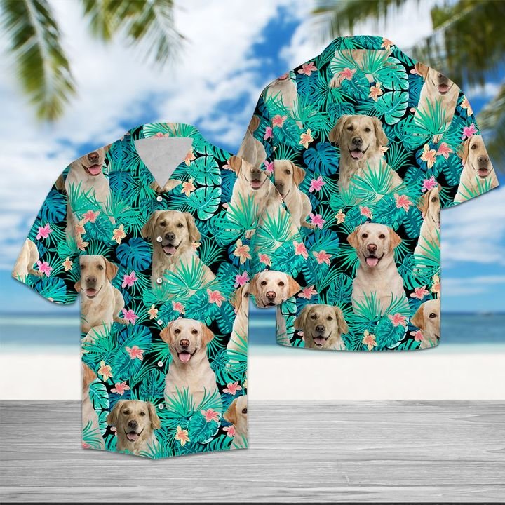 Labrador Retriever Tropical Hawaiian Shirt Summer Button Up Labrador Retriever Tropical Hawaiian Shirt Summer Button Up