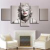 Lady Marilyn Monroe - Famous Person 5 Panel Canvas Art Wall Decor