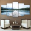 Lake Foot Bridge 2 - Nature 5 Panel Canvas Art Wall Decor