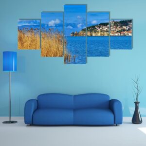 Lake Ohrid In Macedonia - Nature 5 Panel Canvas Art Wall Decor