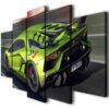 Lamborghini Aventador Racing Car - Automative 5 Panel Canvas Art Wall Decor