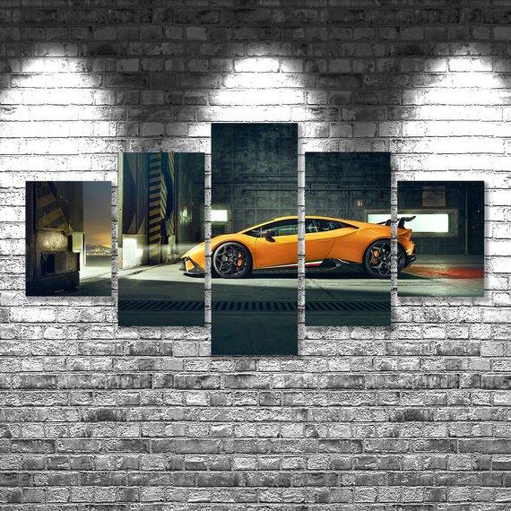 Lamborghini Huracan Perfomante - Automative 5 Panel Canvas Art Wall Decor Lamborghini Huracan Perfomante - Automative 5 Panel Canvas Art Wall Decor