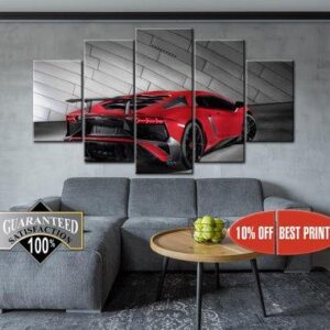 Lamborghini Sport Car 4 - Automative 5 Panel Canvas Art Wall Decor