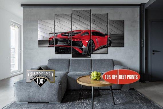 Lamborghini Sport Car 4 - Automative 5 Panel Canvas Art Wall Decor Lamborghini Sport Car 4 - Automative 5 Panel Canvas Art Wall Decor