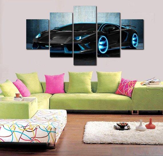Lamborghini Sports Car - Automative 5 Panel Canvas Art Wall Decor Lamborghini Sports Car - Automative 5 Panel Canvas Art Wall Decor