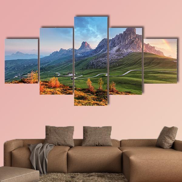 Landscape Nature Mountain In Alps - Nature 5 Panel Canvas Art Wall Decor Landscape Nature Mountain In Alps - Nature 5 Panel Canvas Art Wall Decor
