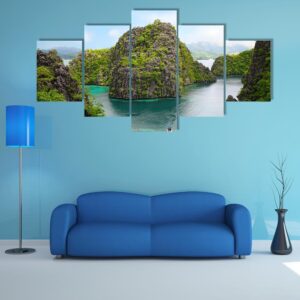 Landscape Of Coron In Philippines - Nature 5 Panel Canvas Art Wall Decor
