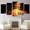 Large Buddha 2 - Religion 5 Panel Canvas Art Wall Decor