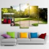 Large Green Golf Course - Nature 5 Panel Canvas Art Wall Decor