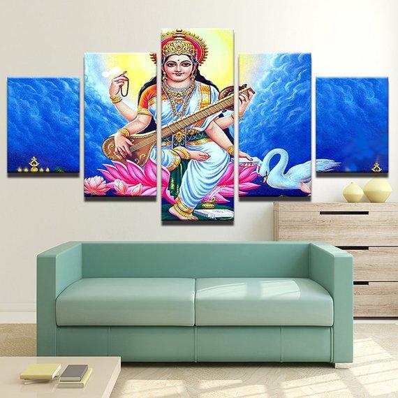 Large Shiva 4 - Religion 5 Panel Canvas Art Wall Decor Large Shiva 4 - Religion 5 Panel Canvas Art Wall Decor