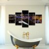 Las Vegas Strip At Night - Nature 5 Panel Canvas Art Wall Decor