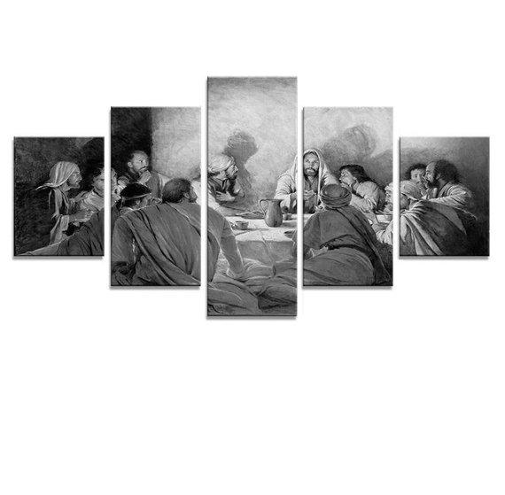 Last Suppe - Abstract 5 Panel Canvas Art Wall Decor Last Suppe - Abstract 5 Panel Canvas Art Wall Decor