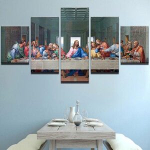 Last Supper Landscape - Abstract 5 Panel Canvas Art Wall Decor
