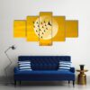 Leadership Concept With Moon And Birds - Nature 5 Panel Canvas Art Wall Decor