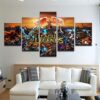 League Of Legends 28 - Gaming 5 Panel Canvas Art Wall Decor