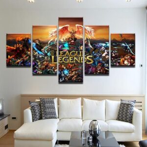 League Of Legends 28 - Gaming 5 Panel Canvas Art Wall Decor