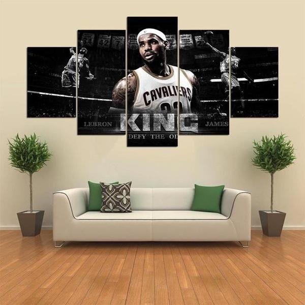 Lebron James Cavaliers - Religion And Sport 5 Panel Canvas Art Wall Decor Lebron James Cavaliers - Religion And Sport 5 Panel Canvas Art Wall Decor