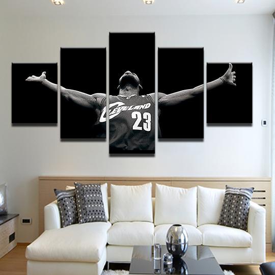 Lebron James Cleveland Cavaliers - Famous Person 5 Panel Canvas Art Wall Decor Lebron James Cleveland Cavaliers - Famous Person 5 Panel Canvas Art Wall Decor