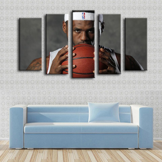 Lebron James “King Of The Court” - Sport 5 Panel Canvas Art Wall Decor Lebron James “King Of The Court” - Sport 5 Panel Canvas Art Wall Decor