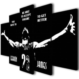 Lebron James - Famous Person 5 Panel Canvas Art Wall Decor