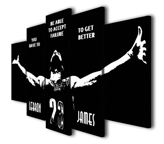 Lebron James - Famous Person 5 Panel Canvas Art Wall Decor Lebron James - Famous Person 5 Panel Canvas Art Wall Decor