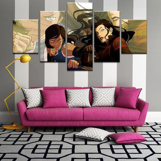 Legend Of Korra -Anime 5 Panel Canvas Art Wall Decor Legend Of Korra -Anime 5 Panel Canvas Art Wall Decor