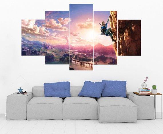 Legend Of Zelda 20 - Gaming 5 Panel Canvas Art Wall Decor Legend Of Zelda 20 - Gaming 5 Panel Canvas Art Wall Decor
