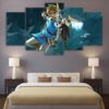 Legend Of Zelda Link - Gaming 5 Panel Canvas Art Wall Decor
