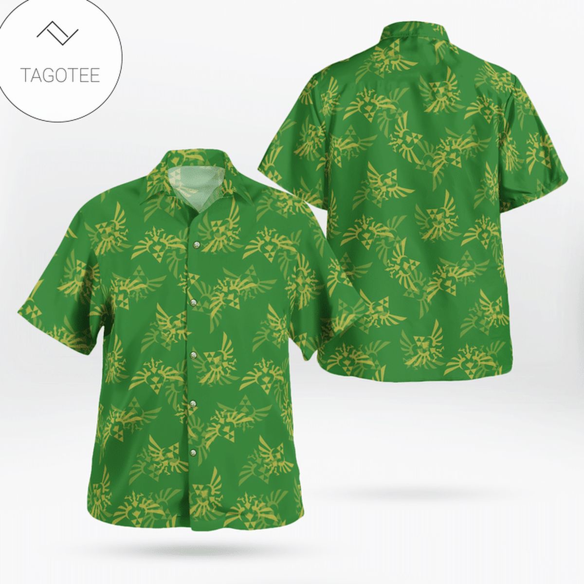 Legend Of Zelda Symbol Green Hawaiian Shirt- Tagotee Legend Of Zelda Symbol Green Hawaiian Shirt- Tagotee