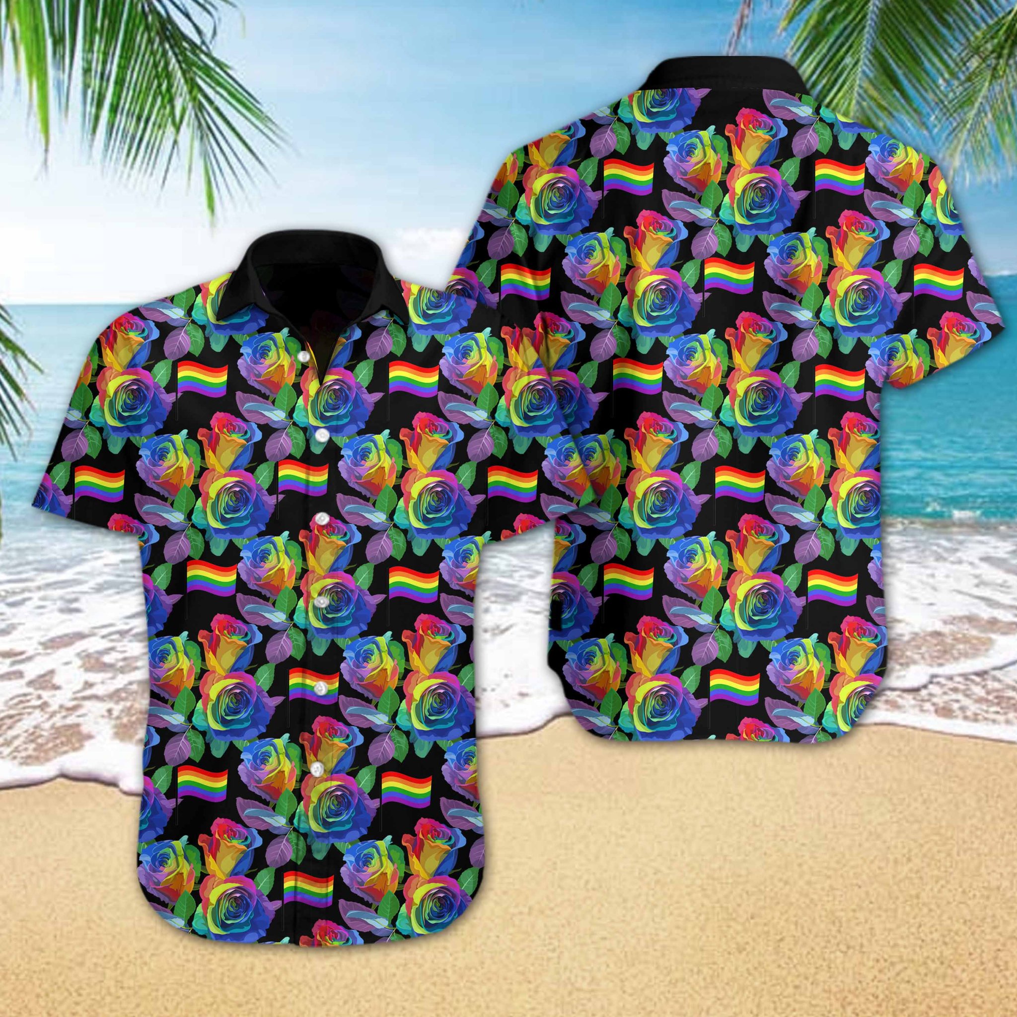 Lgbt Rose Hawaiian Shirt Lgbt Rose Hawaiian Shirt